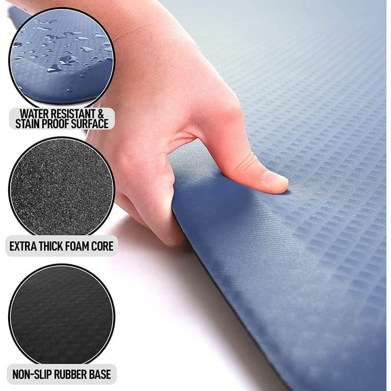 Zulay Home Large 20 x 32 Inch Anti Fatigue Floor Mat - 3/4 Inch Thick  Cushioned Kitchen Mats for Standing - Comfortable Padded Floor Mats for Standing  Work Desk - Memory Foam