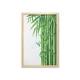 thumbnail image 1 of Bamboo Print Wall Art with Frame, Modern Image of Fresh Bamboo Stems Leaves with Colors Exotic Nature Themed, Printed Fabric Poster for Bathroom Living Room, 23" x 35", Green White, by Ambesonne, 1 of 2
