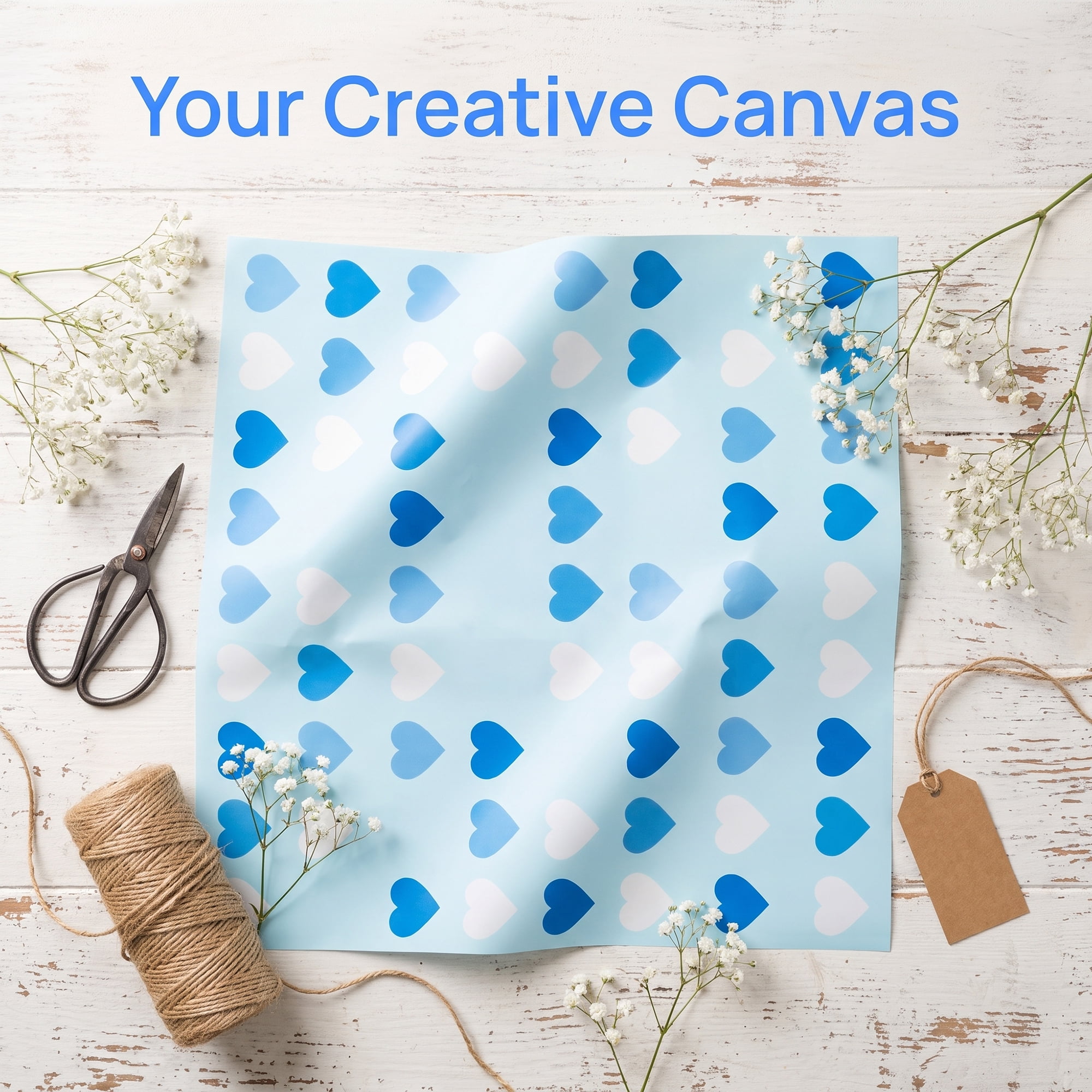 Unique Bargains Waterproof Neon Heart Luxury Matte Gift Wrapping Paper Blue 22.4"x 22.4"
