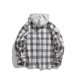 thumbnail image 4 of Puntoco Sudadera Con Capucha Versátil Básica Para Hombre Camisa Clásica Con Capucha A Cuadros Escoceses Chaquetas Casuales Con Capucha De Manga Larga, 4 of 9