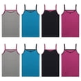 thumbnail image 2 of Buyless Fashion Girls Tank Tops - Sleeveless Cami Tanks Cotton Undershirts for Dance Gymnastics, Kids & Toddler Size (8 Pack), 2 of 7