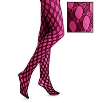 HUE Layered Net Women's Tights Small/Medium, Dark Rose/Black
