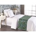 thumbnail image 2 of Jungle Animals Bed Runner, Tiger and Crane Birds Tropical Palms Exotic Island in Watercolor, Decorative Accent Bedding Scarf for Hotels Homes & Guest Rooms, Twin, Green Teal and Ginger, by Ambesonne, 2 of 3