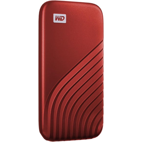Unidad de estado sólido externa portátil Western Digital My Passport SSD de 2 TB, roja, resistente y ultrarrápida, protección con contraseña con cifrado de hardware - WDBAGF0020BRD-WESN