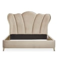 thumbnail image 4 of Michael Amini Villa Cherie Queen Velvet Channel Tufted Bed in Hazelnut Brown, 4 of 10