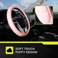 thumbnail image 4 of Auto Drive Soft Pink Faux Leather Quilted Steering Wheel Cover, Multiple Colors, 4 of 6