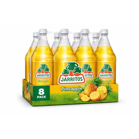 Jarritos Pineapple Soda, 8 Pack, 1.5 Liter Plastic Bottles, Tropical Pineapple Mexican Soft Drink