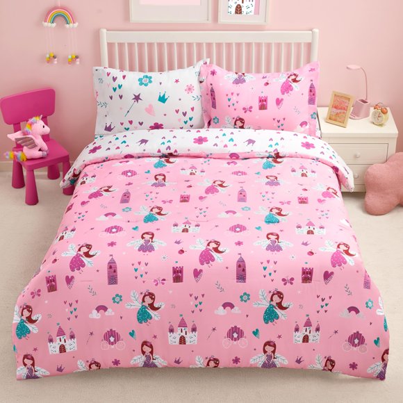 Juego de cama Joiedomi Twin de microfibra Princess de 5 piezas