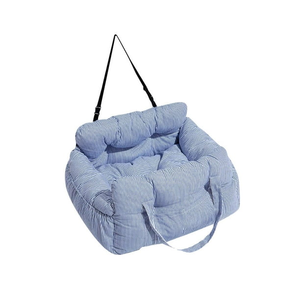 Asiento de coche para perros, transportador de viaje para cachorros y gatitos, accesorios de viaje para mascotas Azul y L