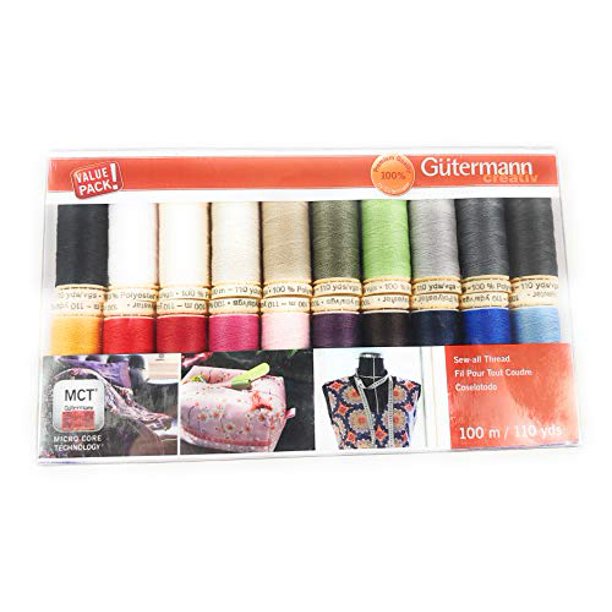 Gutermann SewAll Thread 20 spools 20 Colors 100 Meters Basics