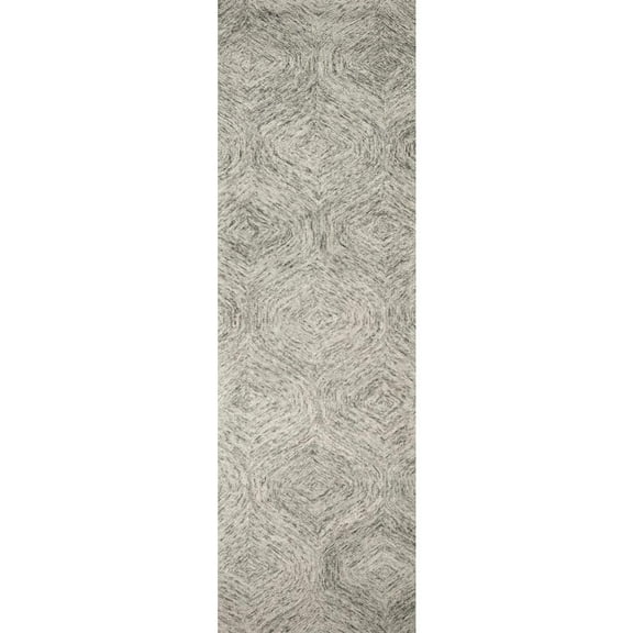 Alora Decor London 2'6" x 8' Trellis Beige/Gray/Rust/Blue Hand-Tufted Area Rug