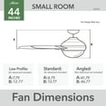 thumbnail image 4 of Hunter 44 inch Indoor Ceiling Fan with LED Light and Remote Control - Standard Mount Ceiling Fan, 3 Blades, For Bedroom, Living Room, or Kitchen - Sentinel 50394, Brushed Nickel, 4 of 15