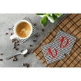 thumbnail image 3 of Letter D Initial Monogram - Houndstooth Black Foam Coaster Set of 4, 3 of 3