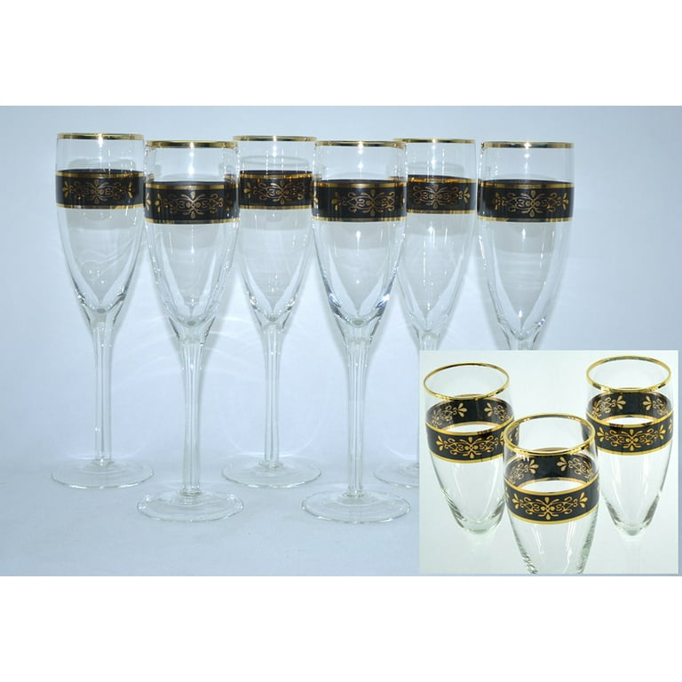 ELIXIR GLASSWARE 4 pc. Champagne Flutes - Hand Blown Crystal Champagne  Glasses