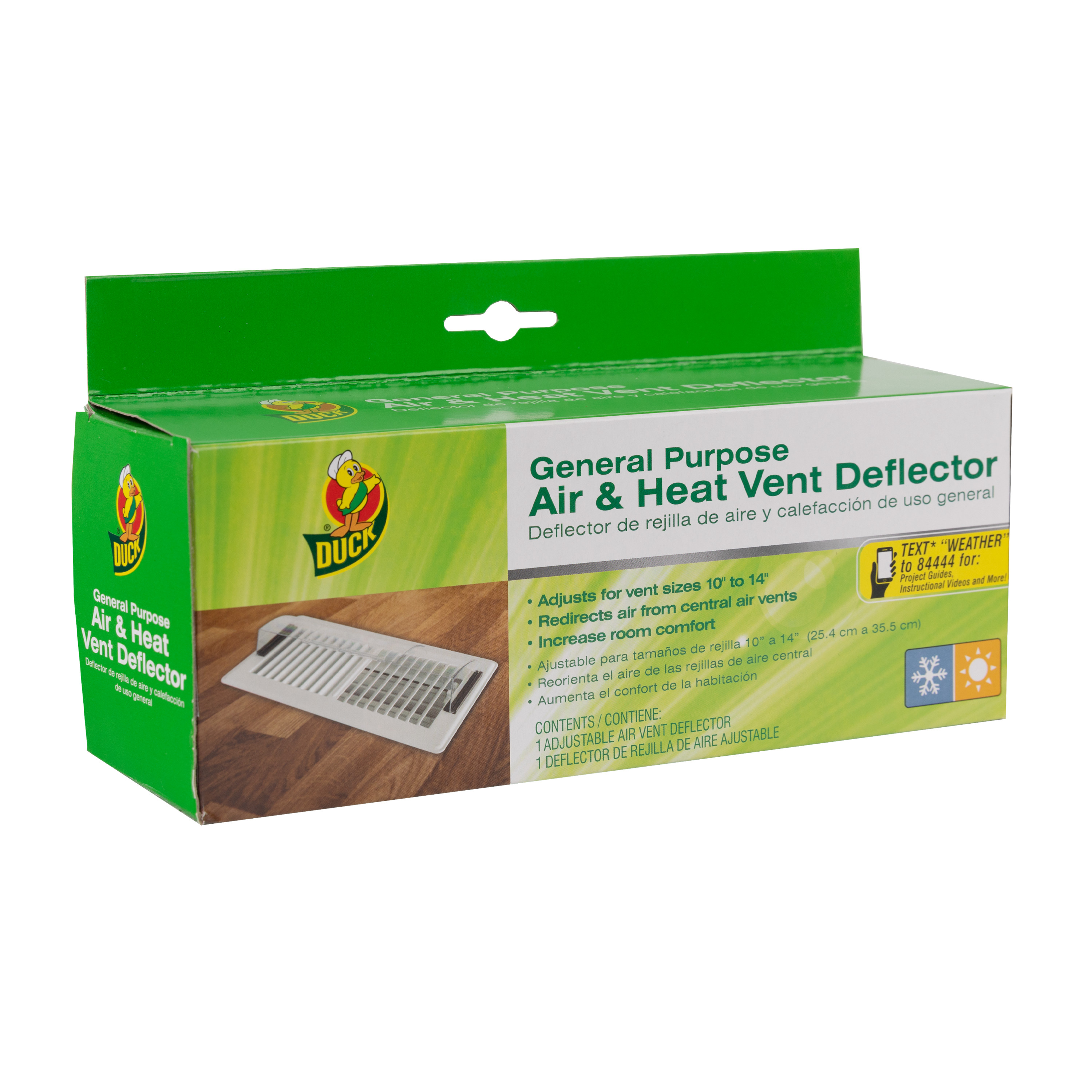 Duck Clear Air & Heat Vent Deflector, Adjusts From 10 In. To 14 In.