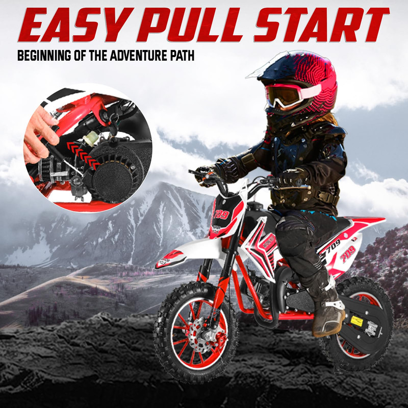 49cc 4-Stroke Pocket Rocket Motorcycle, Gas Pocket Motorbike with Front Rear Disc Brakes, 1.8L Gas Tank,220 lbs Load Capacity Mini Pocket Bikes for Adults,Mini Motorcycle