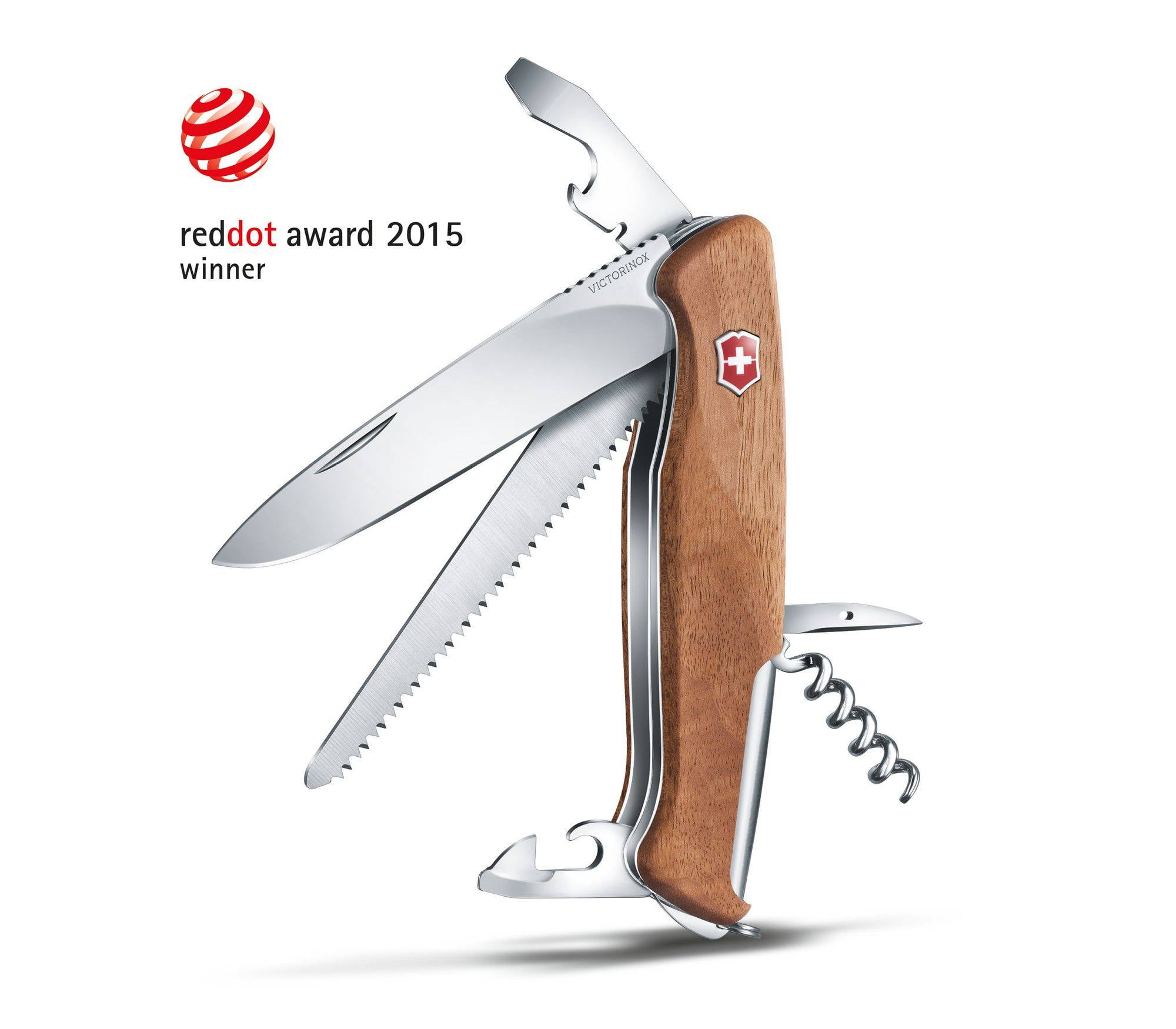 Victorinox Swiss Army Ranger Wood 55 Pocket Knife, Walnut