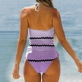 thumbnail image 4 of vigerkar Womens 2025 Fashion Stripes Print Lined Up Tankini Sets Swimsuits Bathing Suit Swimwear Pink, S, 4 of 5