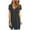 Dark Gray, variant on Bigersell Casual Dresses Women's Fashion Casual Comfortable Solid Short Sleeve Round Neck Button Knee Length Dress Female Knee Lenght Dress Women's Plus Slip Dress Dresses, Style 24595, Black L