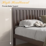 Queen Bed Frames, Telino Wood Platforms Bed Frame with Wooden Slats Support, No Box Spring Needed, Espresso - Walmart.com