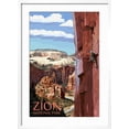 thumbnail image 2 of Art.com Zion National Park - Cliff Climber Art Print by Lantern Press, White Frame Wall Art, 21" x 29", 2 of 5