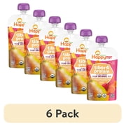 (6 pack) Happy Tot Organics Fiber & Protein Stage 4, Pears Raspberries Carrots & Butternut Squash Organic Tot Food, 4 oz. Pouch