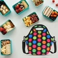 thumbnail image 5 of Uxcell Neoprene Lunch Tote Bag with Shoulder Strap, Large Multicolor Circle Pattern, 5 of 6
