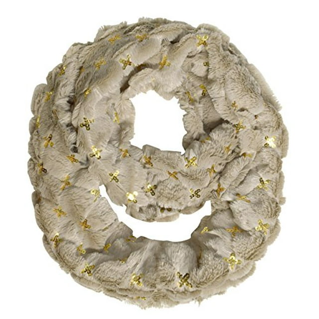 Peach Couture Faux fur Solid Color Plush Cowl Collar Infinity Loop Scarf Beige 06