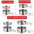 thumbnail image 2 of Portable Stainless Steel Cookware Set, Camping Pots Pans Camping Picnic Outdoor Pan Pot Plate Tableware, 2 of 5