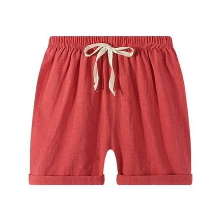 

TOPUNDER Toddler Boys Girls Denim Shorts Cotton Pants Elastic Waistband Mid Rise Waist Jeans Shorts With Drawstring Pocket Baby Shorts