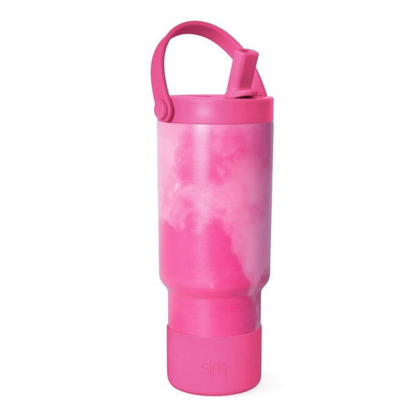 Botella de agua Simple Modern Trek Pivot para niños de 710 ml, acero rosa