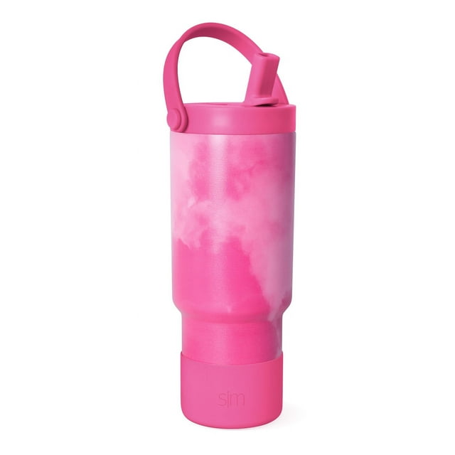 Botella de agua Simple Modern Trek Pivot para niños de 710 ml, acero rosa