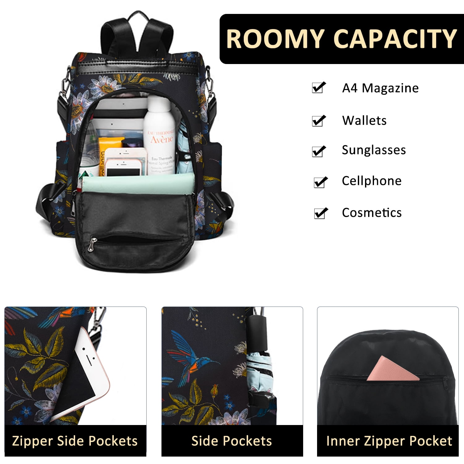 Fmeida Backpack Purse for Women Anti Theft Travel Bag Convertible Fashion Backpack Casual Shoulder Bag