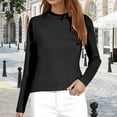 thumbnail image 2 of Women's Long Sleeved Turtleneck Shirt Casual And Comfortable T Shirt Elastic Fit Trendy T Shirt, 2 of 2