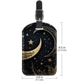 thumbnail image 6 of Square 2Pack PU Leather Golden Moon Cruise Luggage Tag with Privacy Cover and Name ID Tag for Travel Handbags Backpacks Luggage Tags, 6 of 6