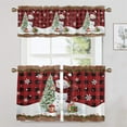 thumbnail image 4 of Fashnice Thermal Insulated Kitchen Valance Xmas Cafe Tier Christmas Short Window Curtain Christmas Half Window Drapes Slot Top Bathroom Scarf Style-H 2pc-Tier Curtain: W:42''x H:54'', 4 of 6