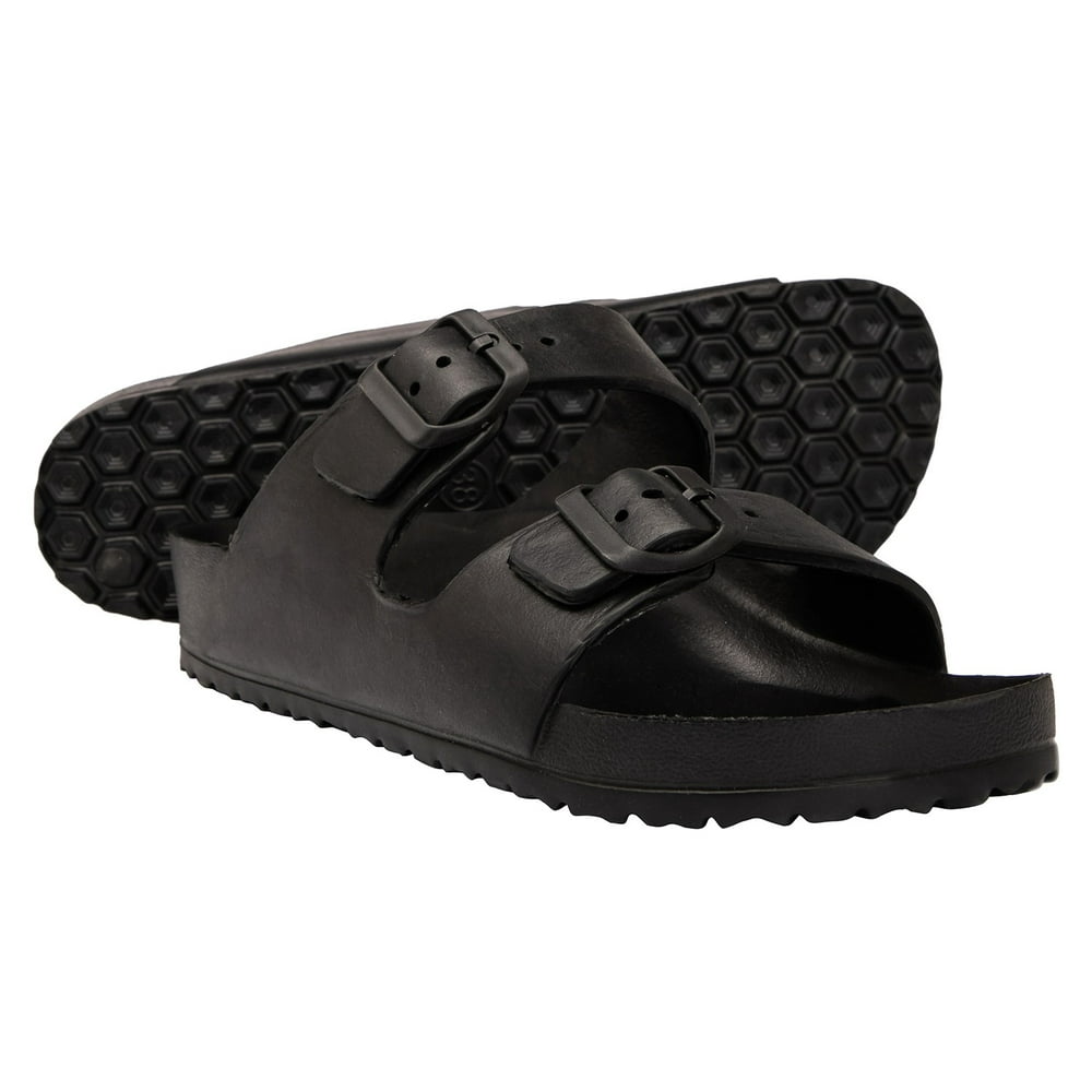 women's comfort slides double buckle adjustable eva flat sandals