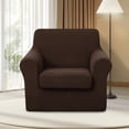 thumbnail image 5 of U-NICE HOME 2 Pieces Stretch Recliner Chair Cover Washable Chair Slipcover With Individual Seat Cushion for Pet Friendly, Chocolate, 5 of 7
