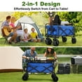 thumbnail image 5 of Firstness Collapsible Wagon Cart with Tabletop, 385 lbs Heavy Duty Utility Garden Wagon for Camping, Beach, Picnic, Sports, Shopping & Grocery, Blue, 5 of 10
