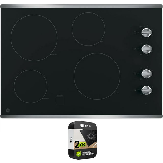 GE JP3030SJSS 30 inch BuiltIn Knob Control Electric Cooktop Stainless
