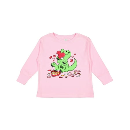 

Inktastic Raptor Destroying Heart Chocolate Box Gift Toddler Boy or Toddler Girl Long Sleeve T-Shirt