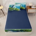 thumbnail image 4 of Castle Fairy Flat Illustration Cliff Puffin Zipper Full Size Comforter Sets with Fitted Sheet and 2 Pillowcases,Daisy Seagull Coastal Meadow Art Zipper Bedding Set,Green Sky,Reversible,4pcs, 4 of 6