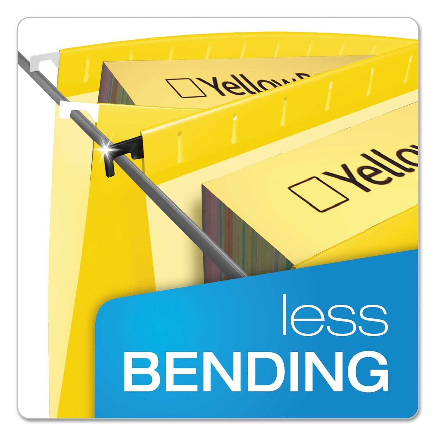 Pendaflex SureHook Hanging File Folder, Letter Size, 1/5 Cut Tabs, Yellow, Pack of 20