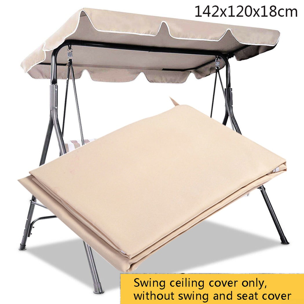 NOBRAND Universal Coloured Replacement Canopy for Swing Seat Chair Cover Patio Hammock Cover Top Garden Outdoor 190 * 132 * 15cm, Grey
