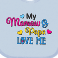 thumbnail image 4 of Inktastic My Mamaw and Papa Love Me with Hearts Boys or Girls Baby Bib, 4 of 4