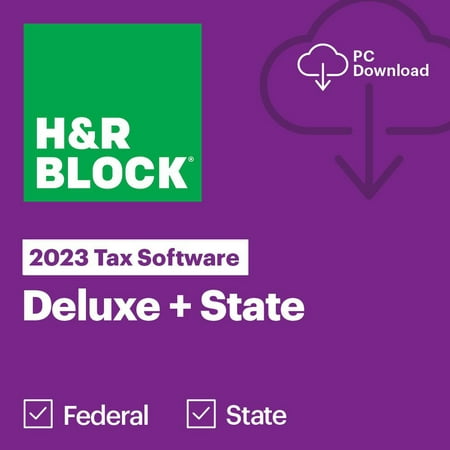H&R Block 2023 Deluxe + State Tax Software PC Download