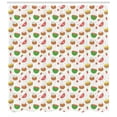 thumbnail image 3 of Summer Shower Curtain, Seasonal Colorful Pattern with Ice Cream Fruits Dots Strawberries and Little Hearts, Fabric Bathroom Set with Hooks, 69W X 70L Inches, Multicolor, by Ambesonne, 3 of 3