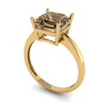 thumbnail image 2 of Solitaire Engagement Ring for Women - 2.5ct Simulated Champagne Diamond in 18K Yellow Gold Promise Ring, 2 of 6