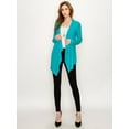 thumbnail image 5 of Made by Johnny Women's Drape Front Open Cardigan Long Sleeve Irregular Hem S-5XL Plus Size M JADE, 5 of 6