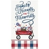 Pioneer Woman Red White and Blue Wagon Patriotic Paper Guest Napkins, 7.75in x 4.5in, 24ct